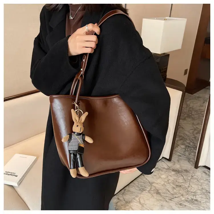 Women's Vintage Brown Shoulder Bag Large Capacity All-Match — feature 8