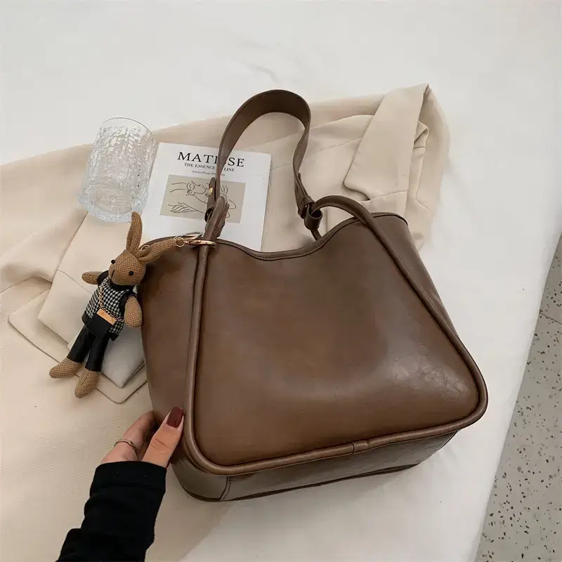 Women's Vintage Brown Shoulder Bag Large Capacity All-Match