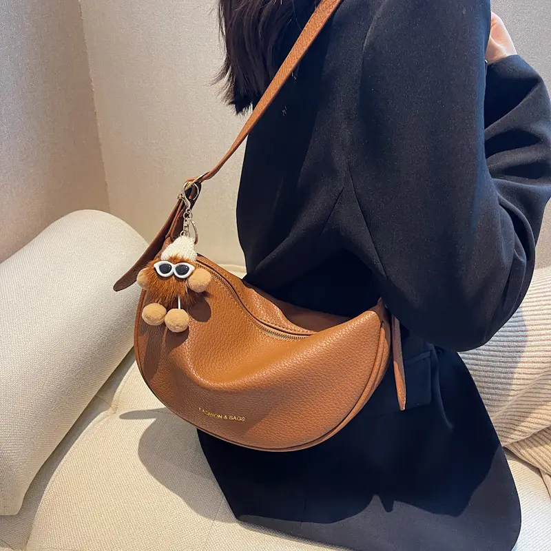 Textured Soft Leather Crossbody Bag Women's Niche Design - Image 6