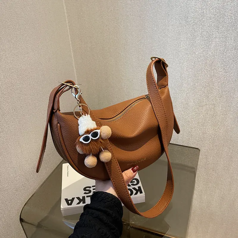 Textured Soft Leather Crossbody Bag Women's Niche Design - Image 7
