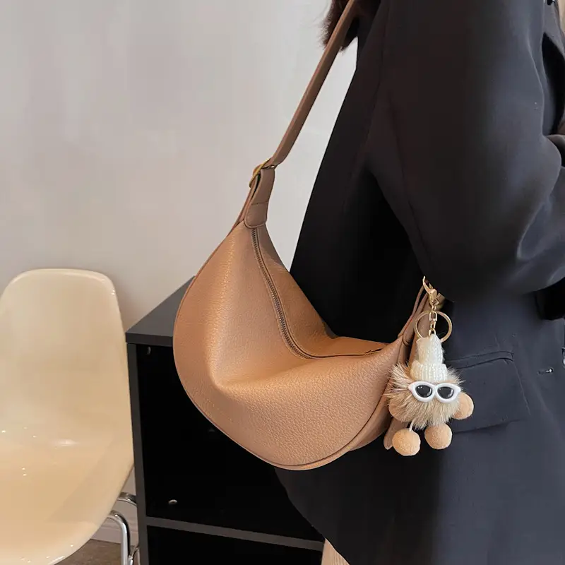 Textured Soft Leather Crossbody Bag Women's Niche Design - Image 8