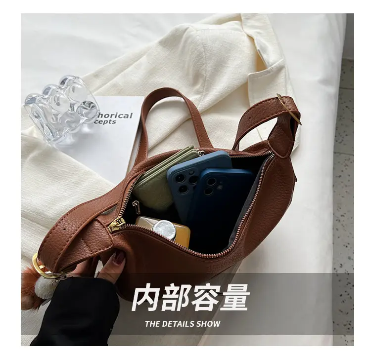 Textured Soft Leather Crossbody Bag Women's Niche Design — feature 7
