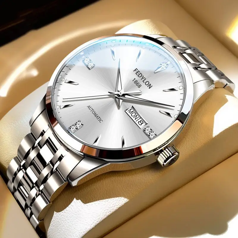 Vertiron Men's Watch Men's Quartz Men's Famous Brand Watch Middle School Students' Steel Belt Automatic Non-mechanical Watch Waterproof