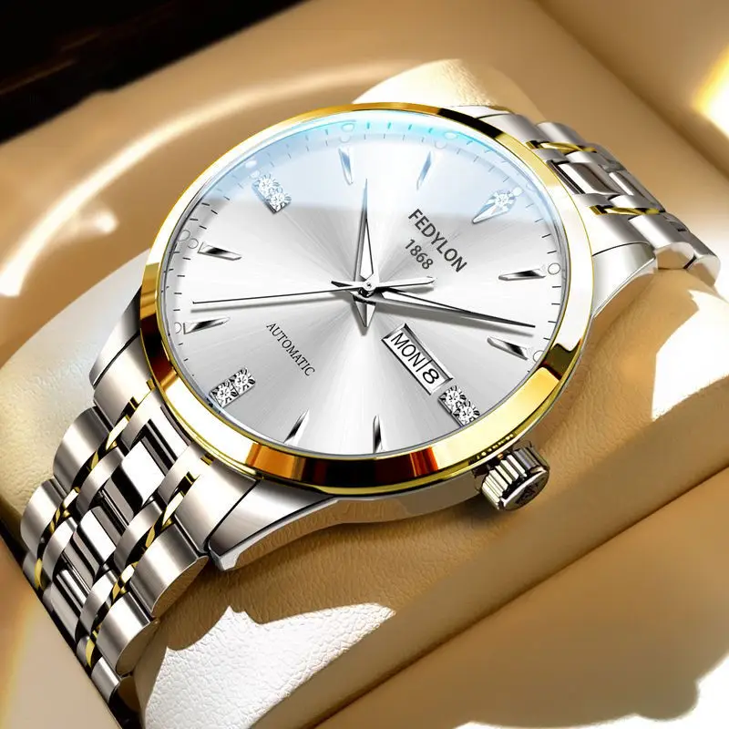 Vertiron Men's Watch Men's Quartz Men's Famous Brand Watch Middle School Students' Steel Belt Automatic Non-mechanical Watch Waterproof