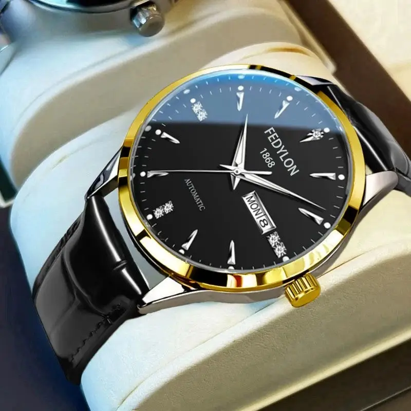 Vertiron Men's Watch Men's Quartz Men's Famous Brand Watch Middle School Students' Steel Belt Automatic Non-mechanical Watch Waterproof