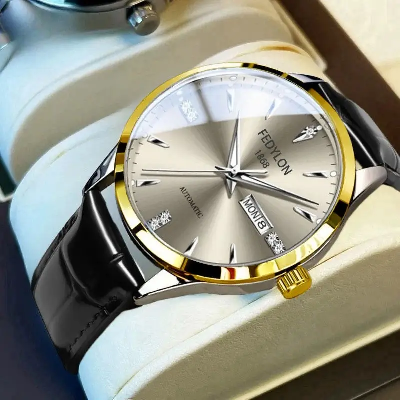 Vertiron Men's Watch Men's Quartz Men's Famous Brand Watch Middle School Students' Steel Belt Automatic Non-mechanical Watch Waterproof
