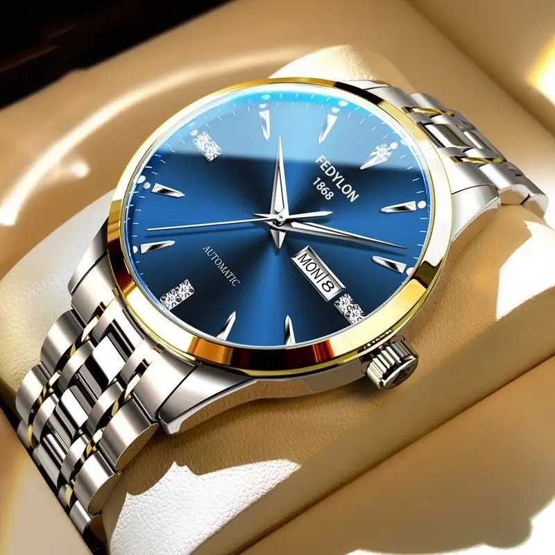 Vertiron Men's Watch Men's Quartz Men's Famous Brand Watch Middle School Students' Steel Belt Automatic Non-mechanical Watch Waterproof