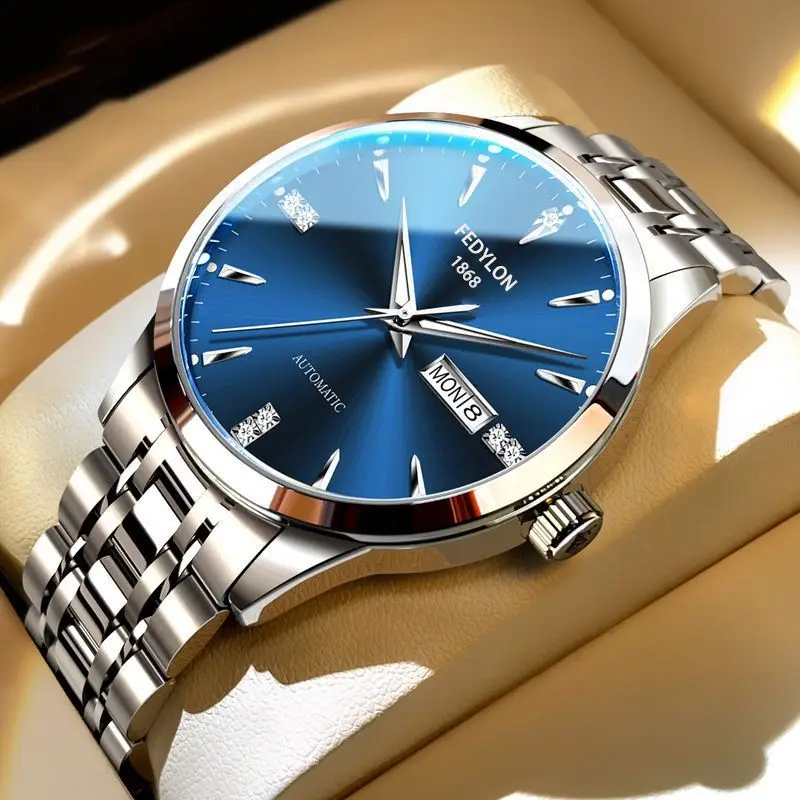 Vertiron Men's Watch Men's Quartz Men's Famous Brand Watch Middle School Students' Steel Belt Automatic Non-mechanical Watch Waterproof