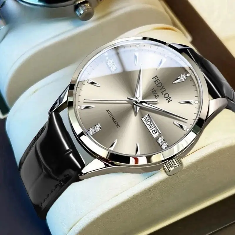 Vertiron Men's Watch Men's Quartz Men's Famous Brand Watch Middle School Students' Steel Belt Automatic Non-mechanical Watch Waterproof