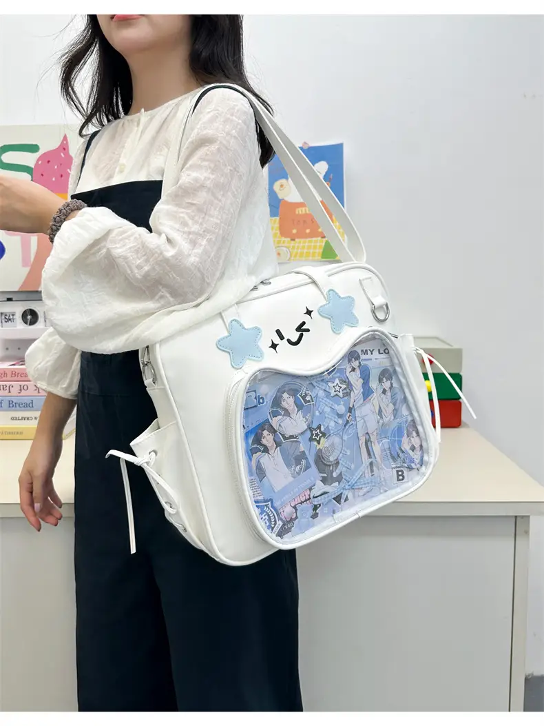 Cute Cat Design Transparent Crossbody Bag for Girls — feature 10