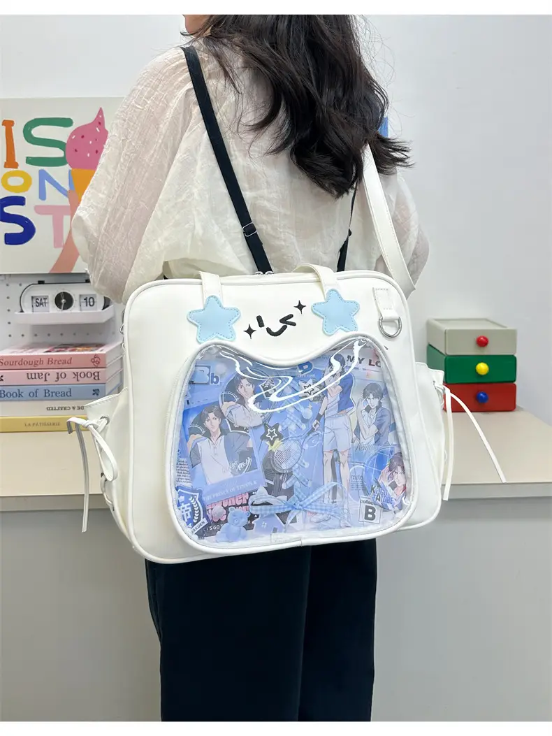 Cute Cat Design Transparent Crossbody Bag for Girls — feature 11