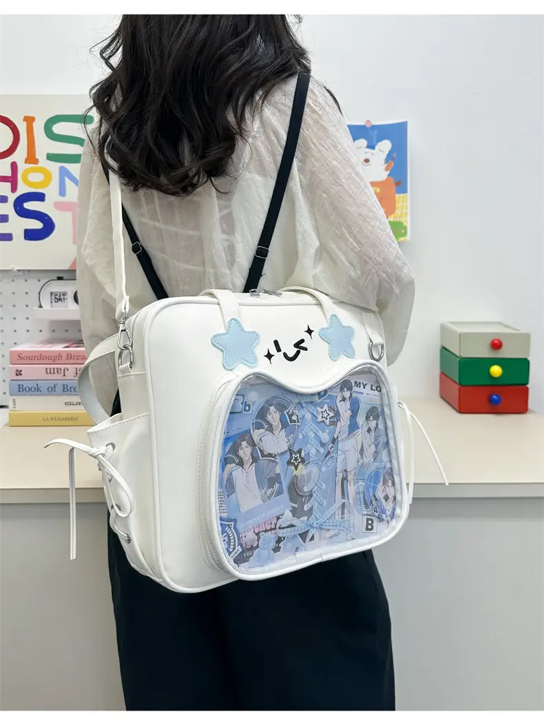 Cute Cat Design Transparent Crossbody Bag for Girls — feature 12