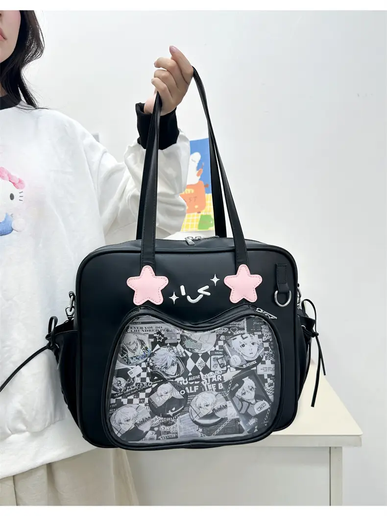Cute Cat Design Transparent Crossbody Bag for Girls — feature 15