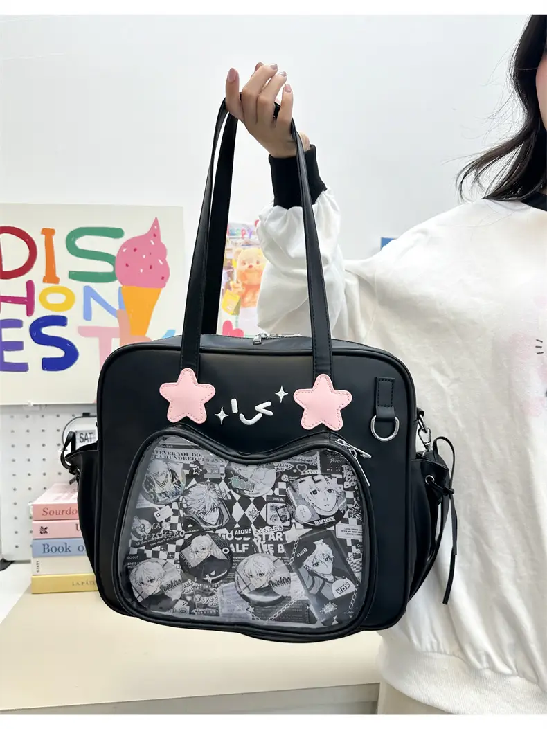 Cute Cat Design Transparent Crossbody Bag for Girls — feature 16