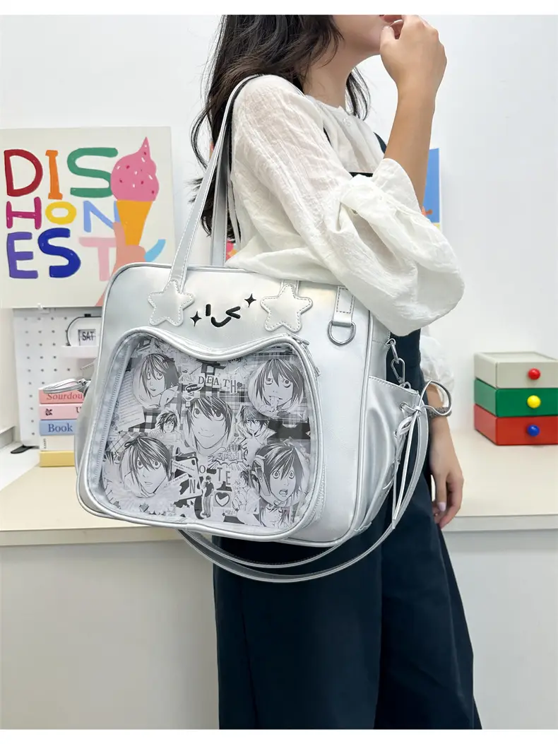Cute Cat Design Transparent Crossbody Bag for Girls — feature 20