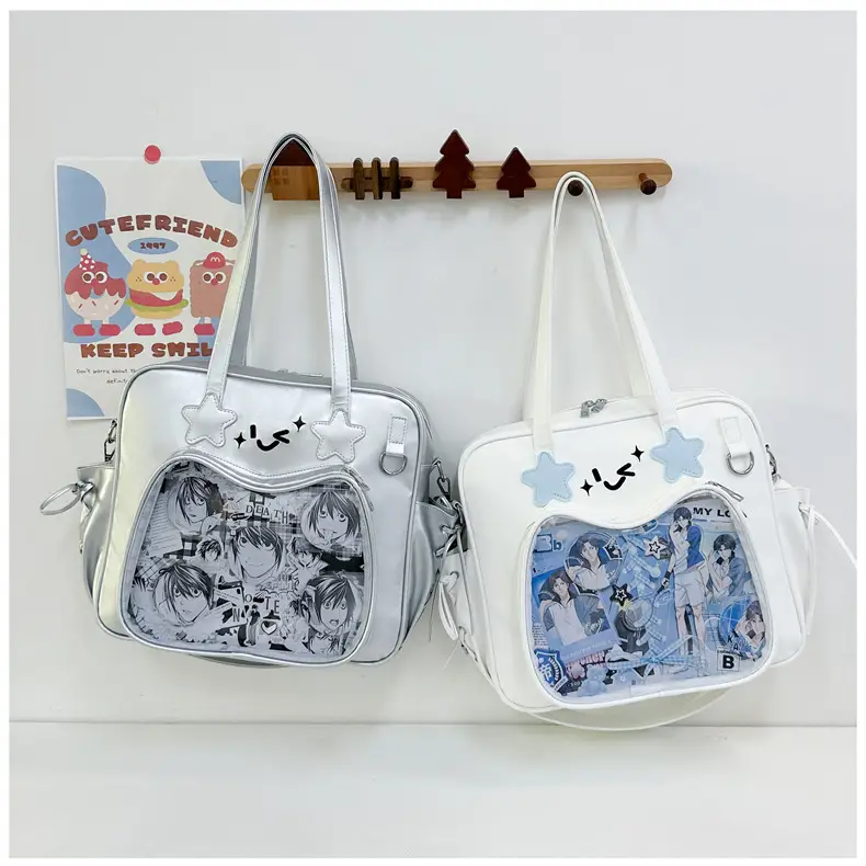 Cute Cat Design Transparent Crossbody Bag for Girls — feature 21