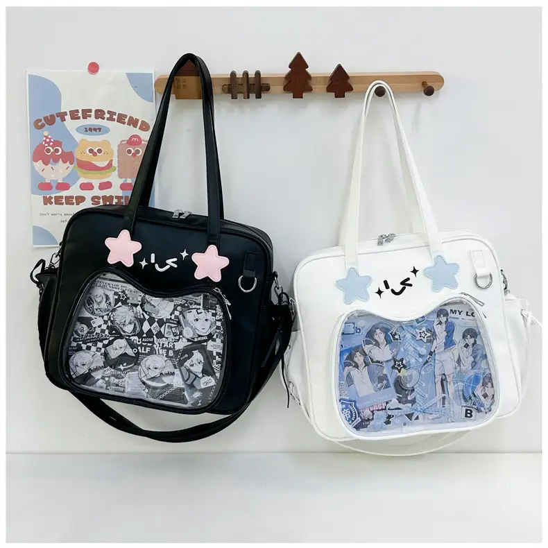 Cute Cat Design Transparent Crossbody Bag for Girls — feature 22