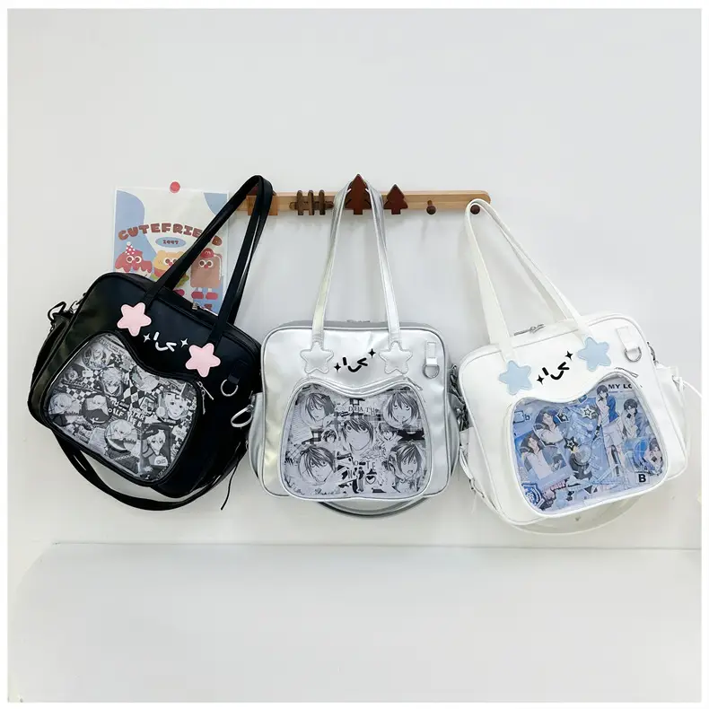 Cute Cat Design Transparent Crossbody Bag for Girls — feature 23