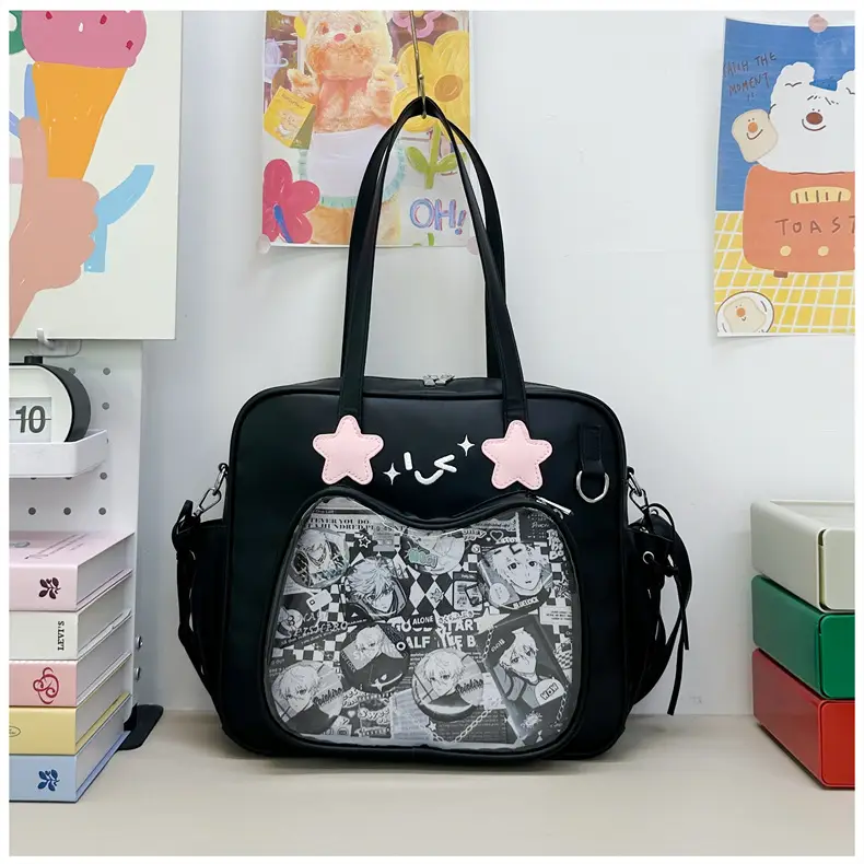 Cute Cat Design Transparent Crossbody Bag for Girls — feature 24