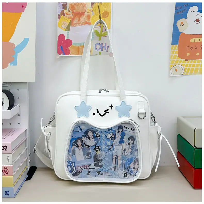 Cute Cat Design Transparent Crossbody Bag for Girls — feature 25