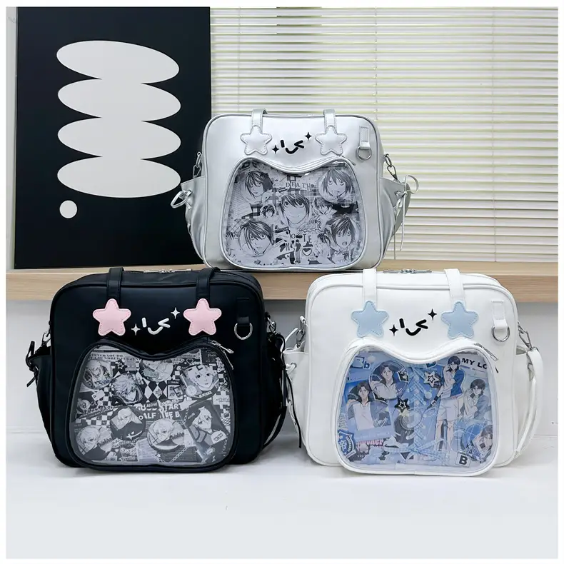 Cute Cat Design Transparent Crossbody Bag for Girls — feature 28