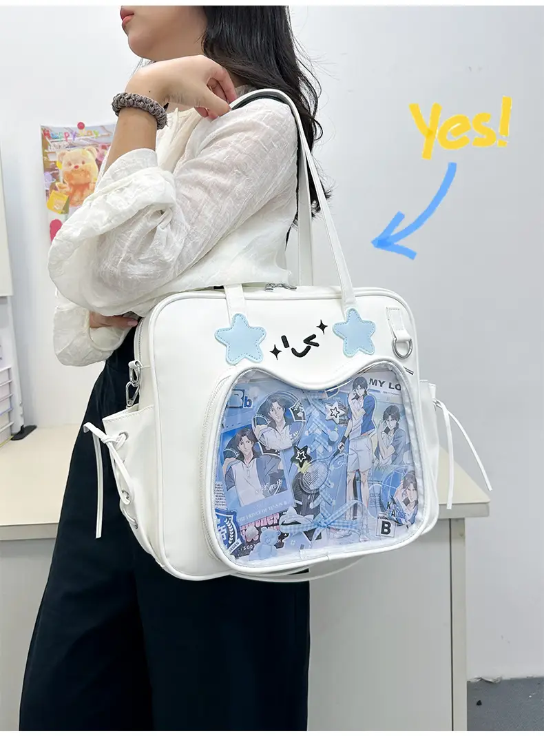 Cute Cat Design Transparent Crossbody Bag for Girls — feature 6