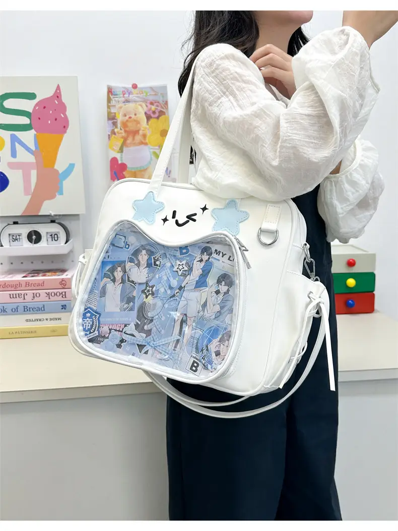 Cute Cat Design Transparent Crossbody Bag for Girls — feature 7