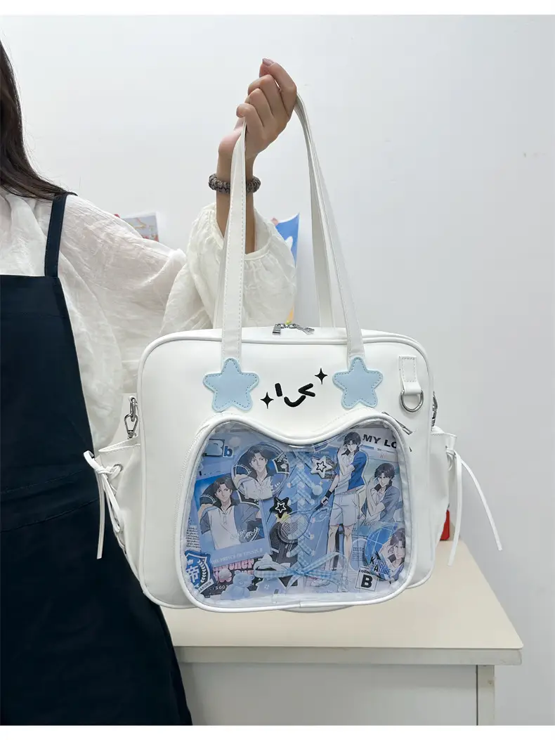 Cute Cat Design Transparent Crossbody Bag for Girls — feature 8