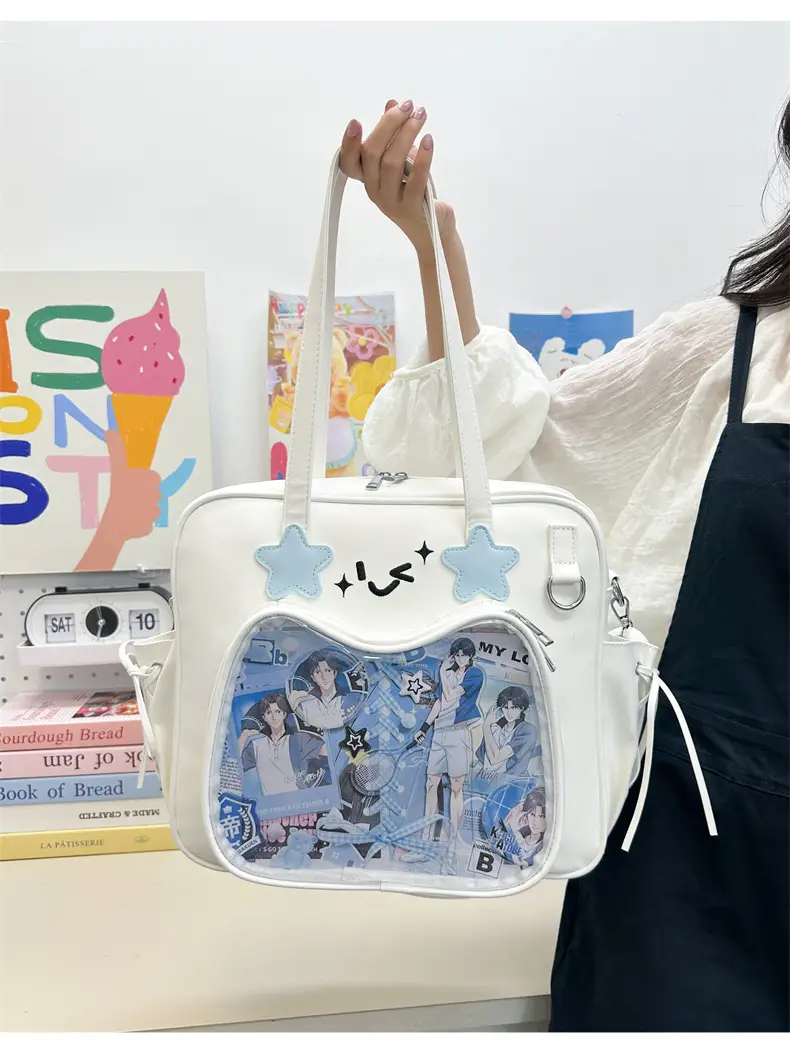 Cute Cat Design Transparent Crossbody Bag for Girls — feature 9