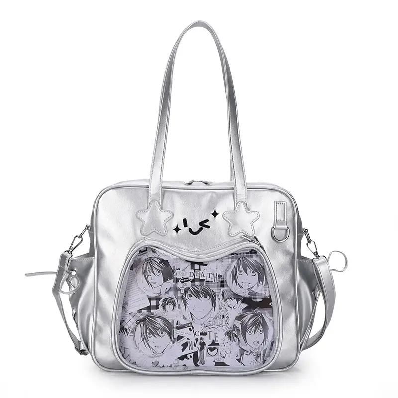 Cute Cat Design Transparent Crossbody Bag for Girls