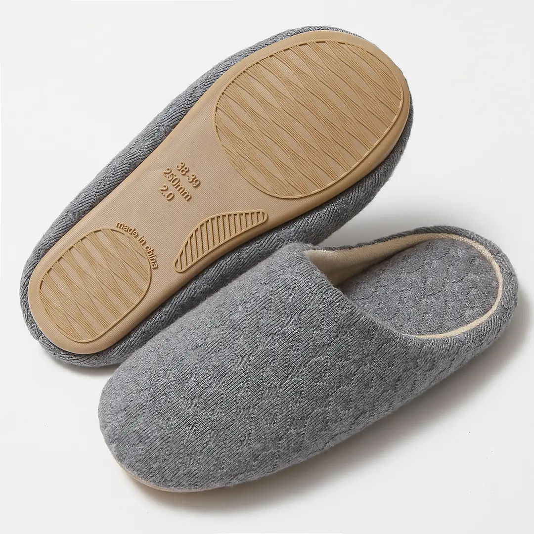Slippers for Autumn and Winter, Japanese Style, Open-Toe, Machine Washable, Silent Cloth Sole, Noiseless Slippers, Women's Soft-Soled Home Indoor Cotton Slippers