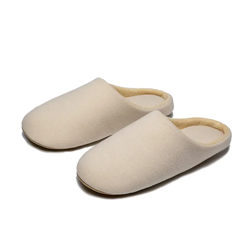 Slippers for Autumn and Winter, Japanese Style, Open-Toe, Machine Washable, Silent Cloth Sole, Noiseless Slippers, Women's Soft-Soled Home Indoor Cotton Slippers