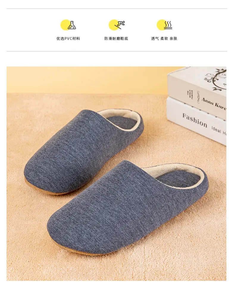 Slippers for Autumn and Winter, Japanese Style, Open-Toe, Machine Washable, Silent Cloth Sole, Noiseless Slippers, Women's Soft-Soled Home Indoor Cotton Slippers — feature 15