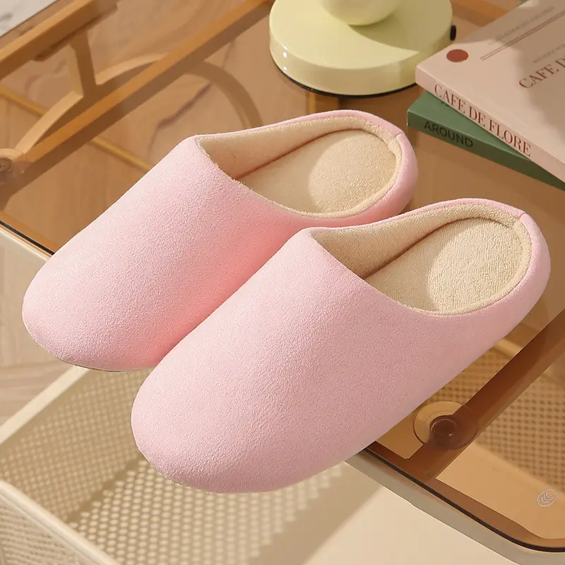 Slippers for Autumn and Winter, Japanese Style, Open-Toe, Machine Washable, Silent Cloth Sole, Noiseless Slippers, Women's Soft-Soled Home Indoor Cotton Slippers