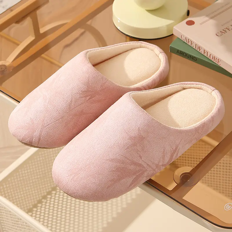 Slippers for Autumn and Winter, Japanese Style, Open-Toe, Machine Washable, Silent Cloth Sole, Noiseless Slippers, Women's Soft-Soled Home Indoor Cotton Slippers