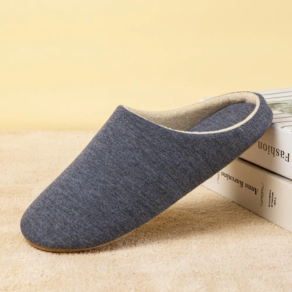 Slippers for Autumn and Winter, Japanese Style, Open-Toe, Machine Washable, Silent Cloth Sole, Noiseless Slippers, Women's Soft-Soled Home Indoor Cotton Slippers