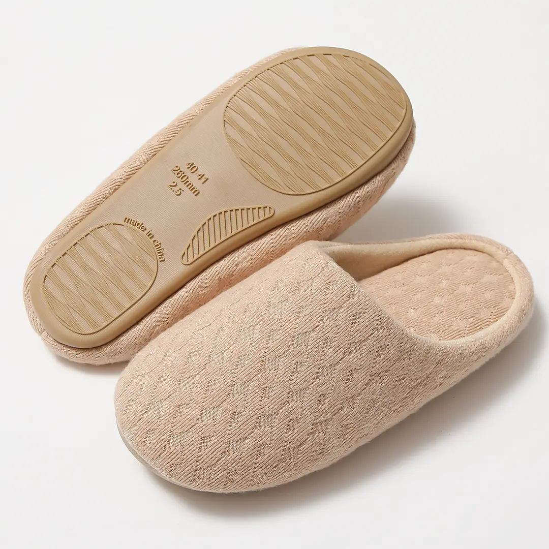 Slippers for Autumn and Winter, Japanese Style, Open-Toe, Machine Washable, Silent Cloth Sole, Noiseless Slippers, Women's Soft-Soled Home Indoor Cotton Slippers