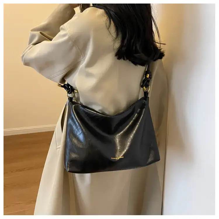Brown Leather Drawstring Shoulder Bag for Women — feature 26