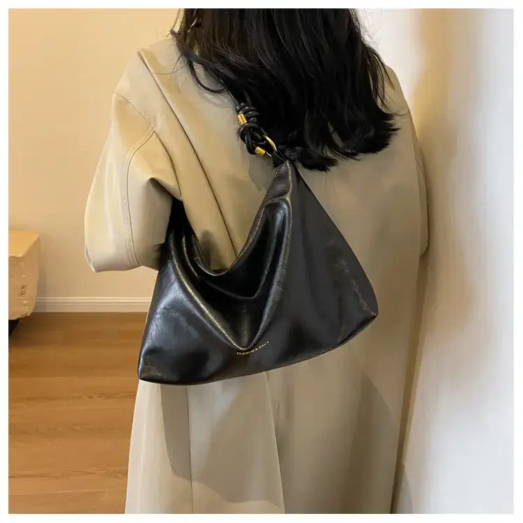 Brown Leather Drawstring Shoulder Bag for Women — feature 27