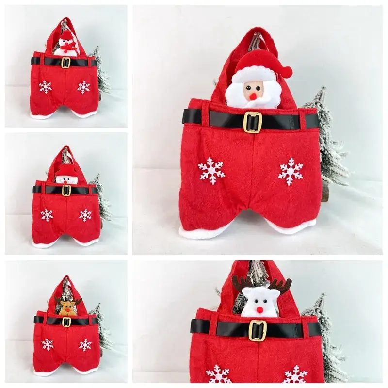Santa Doll Belt Pants Candy Bag Christmas Gift Bag