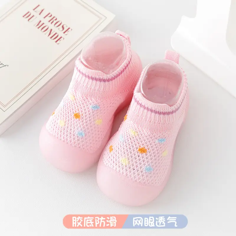 Pink Soft Baby Socks for Boys Girls Indoor Non-Slip