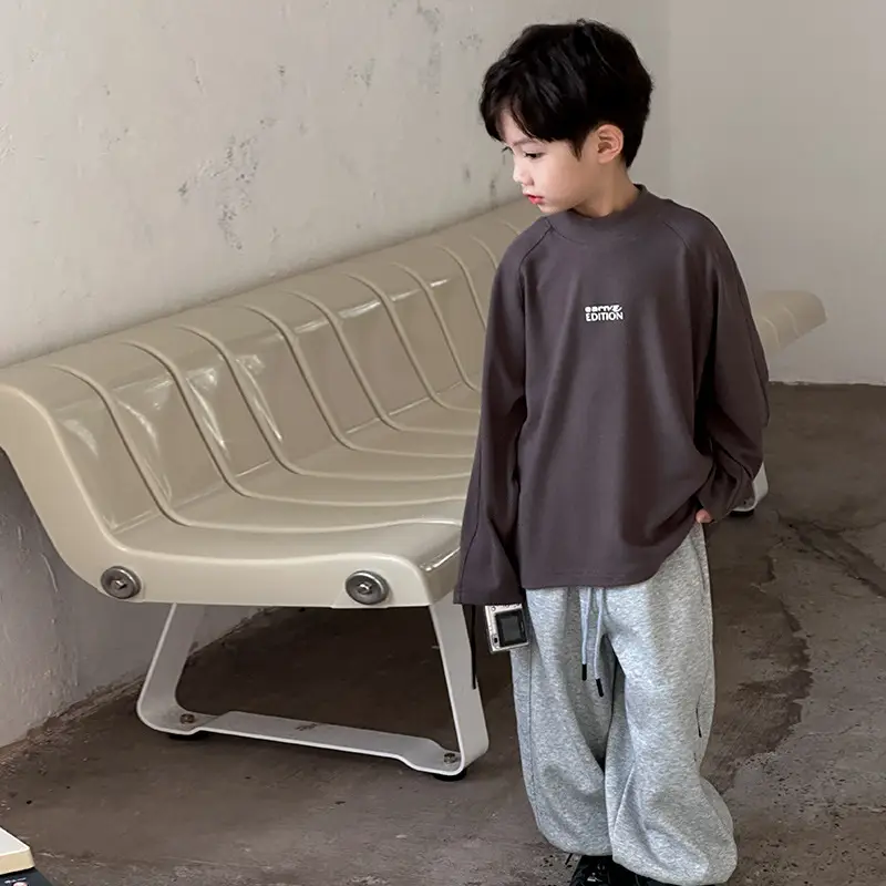 Boys Fleece Lined Long Sleeve T-Shirt Black 2025 Winter - Image 4