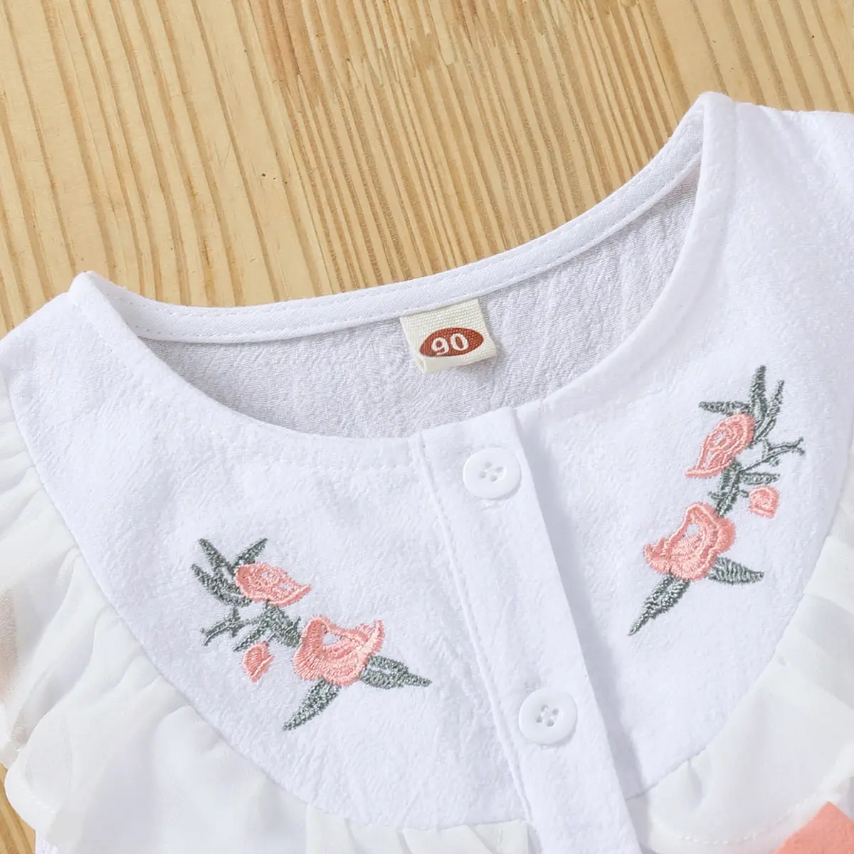 Girls Pure Cotton Embroidered Dress Set White — feature 3