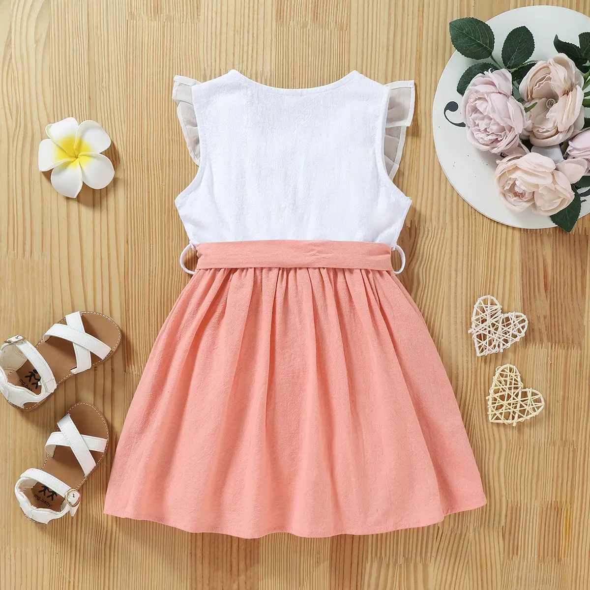 Girls Pure Cotton Embroidered Dress Set White — feature 7