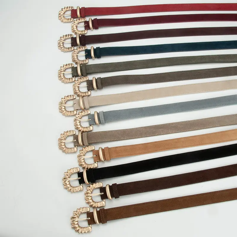 Purple Frosted Leather Belt with Decorative Buckle - Image 15