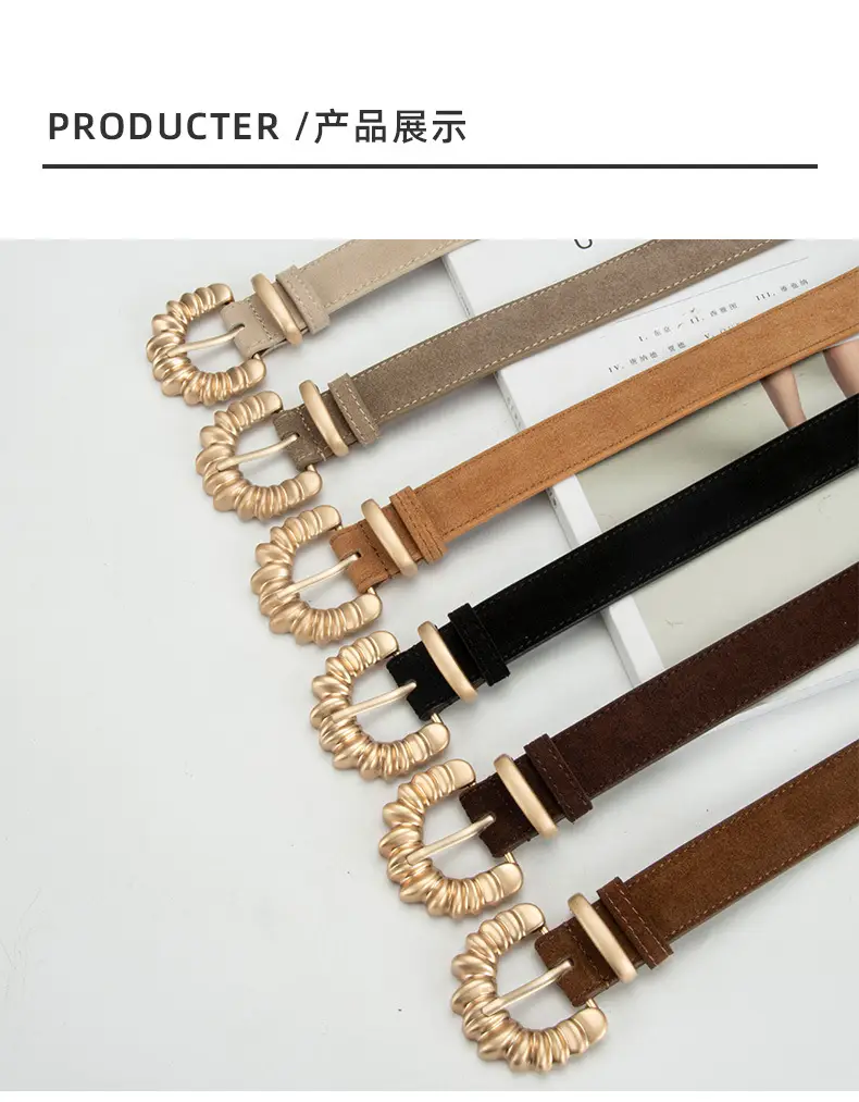 Purple Frosted Leather Belt with Decorative Buckle — feature 10
