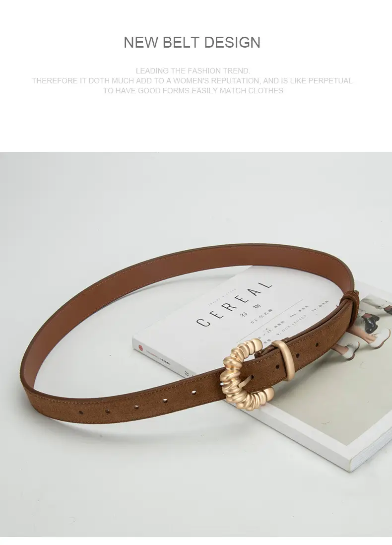 Purple Frosted Leather Belt with Decorative Buckle — feature 11