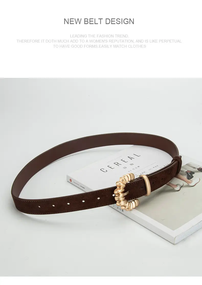 Purple Frosted Leather Belt with Decorative Buckle — feature 13