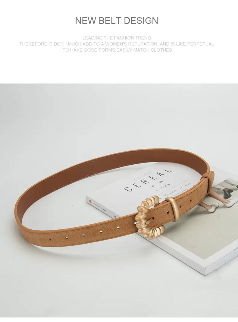 Purple Frosted Leather Belt with Decorative Buckle — feature 14