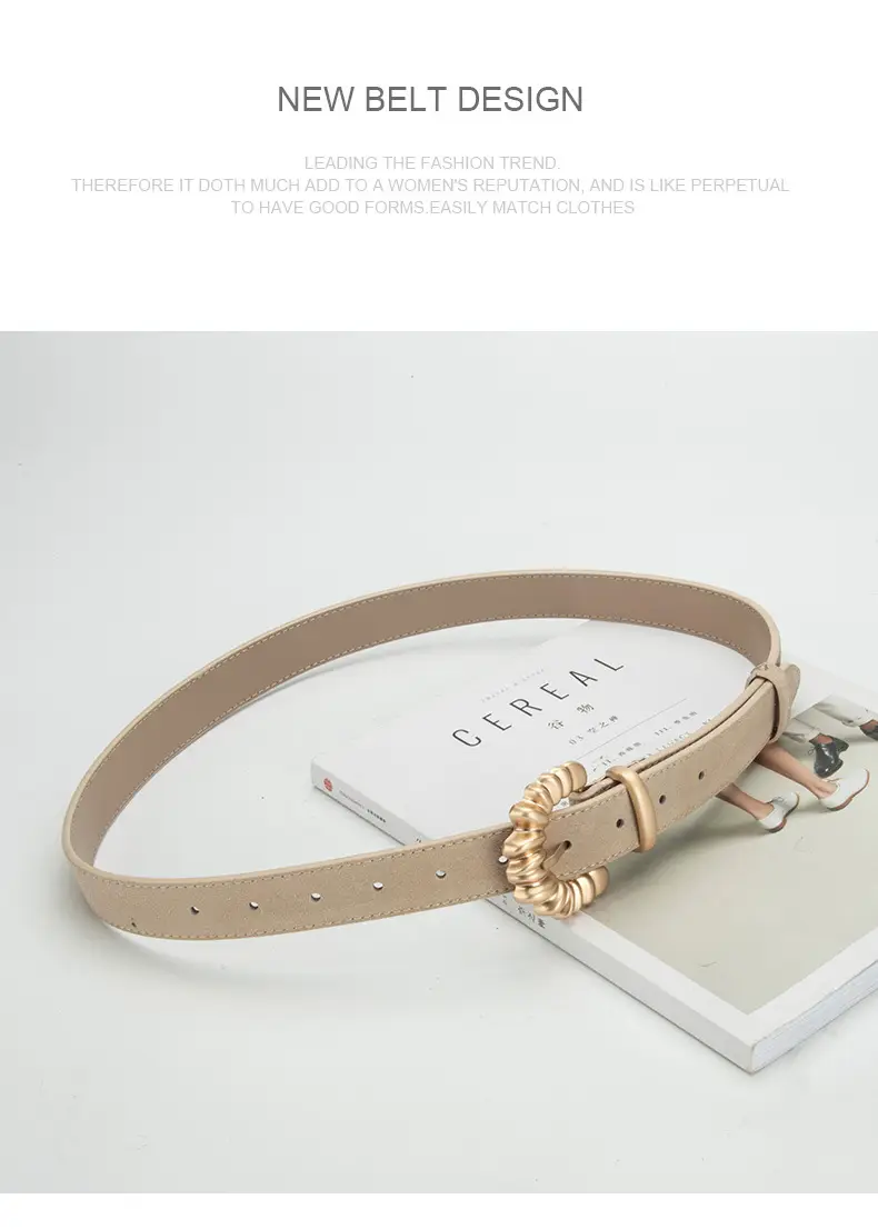 Purple Frosted Leather Belt with Decorative Buckle — feature 15